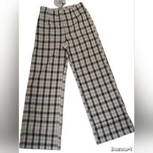 Princess Polly Women's Plaid Pants in Black and White